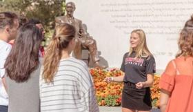 Chapman student giving a tour